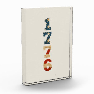 1776 Patriotische amerikanische Flagge Fotoblock