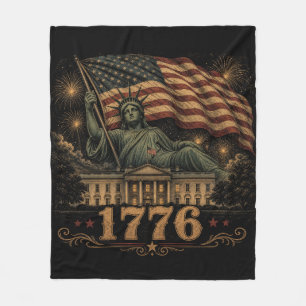 1776 Patriotische amerikanische Flagge Statue der  Fleecedecke