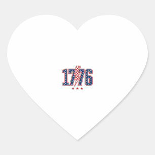 1776 Patriotischer Blitz vintage Grafik T-Shirt_ Herz-Aufkleber