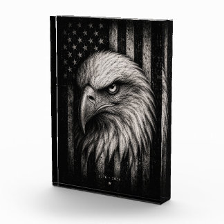 1776 Patriotischer Weißkopfseeadler Amerikanische Fotoblock
