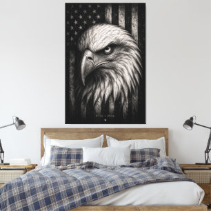 1776 Patriotischer Weißkopfseeadler Amerikanische  Leinwanddruck