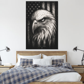 1776 Patriotischer Weißkopfseeadler Amerikanische Leinwanddruck