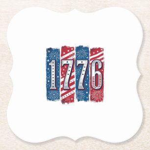 1776 Patriotisches Feuerwerk Vintage Vektor Design Untersetzer