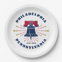 1776 Philadelphia Liberty Bell Paper Plate