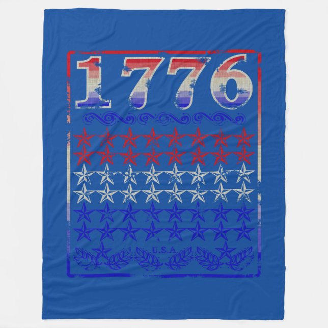 1776 - Sterne verblasst Fleecedecke (Vorderseite)