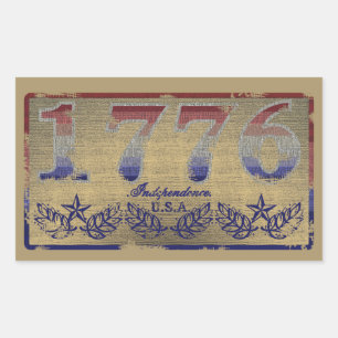 1776 Unabhängigkeit Rechteckiger Aufkleber