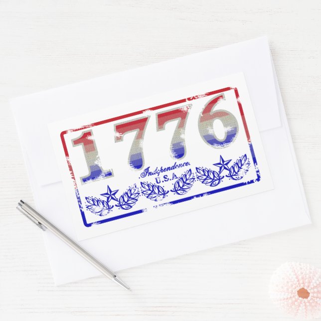 1776 Unabhängigkeit Rechteckiger Aufkleber (Umschlag)