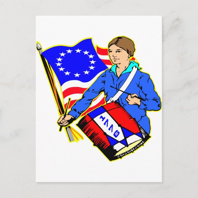 1776 Unabhängigkeitskrieg Postkarte (Vorderseite)