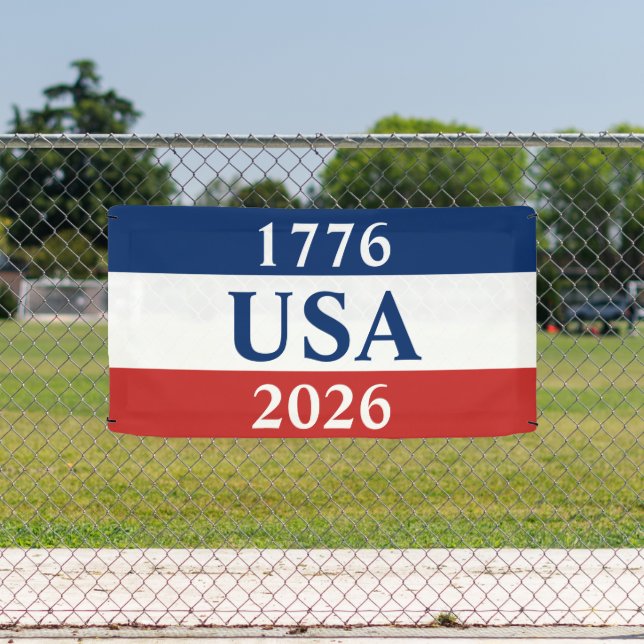 1776 USA 2026 Rot Weiß Blau Patriotisch Banner (Insitu)