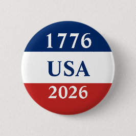 1776 USA 2026 Rot Weiß Blau Patriotisch Button
