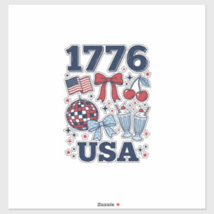 1776 USA Patriotisches Coquette Vektor Design_1 Aufkleber