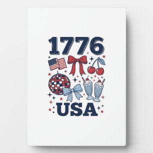 1776 USA Patriotisches Coquette Vektor Design_1 Fotoplatte