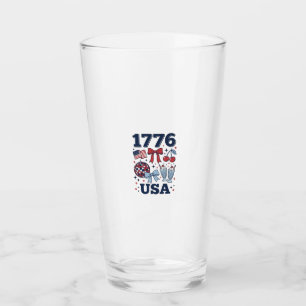 1776 USA Patriotisches Coquette Vektor Design_1 Glas