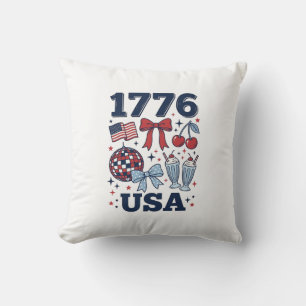 1776 USA Patriotisches Coquette Vektor Design_1 Kissen