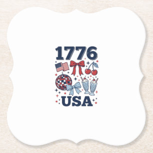 1776 USA Patriotisches Coquette Vektor Design_1 Untersetzer