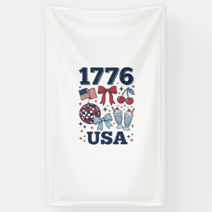1776 USA patriotisches Koketten-Vektor-Design_1 Banner