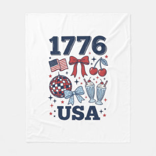 1776 USA patriotisches Koketten-Vektor-Design_1 Fleecedecke