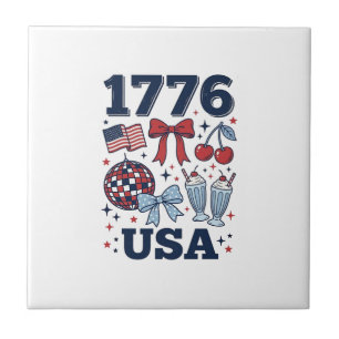 1776 USA patriotisches Koketten-Vektor-Design_1 Fliese