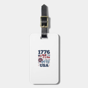 1776 USA patriotisches Koketten-Vektor-Design_1 Gepäckanhänger