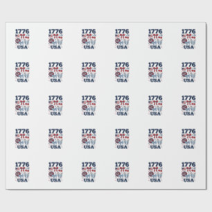 1776 USA patriotisches Koketten-Vektor-Design_1 Geschenkpapier