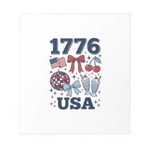 1776 USA patriotisches Koketten-Vektor-Design_1 Notizblock