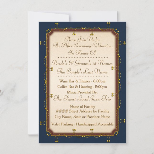 1776 Wedding Collection (Empfang Einladung) Einladung (Vorderseite)