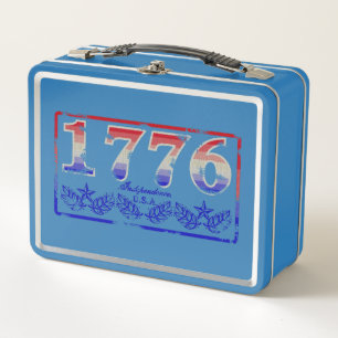 1776 - Worn verblasst Metall Brotdose