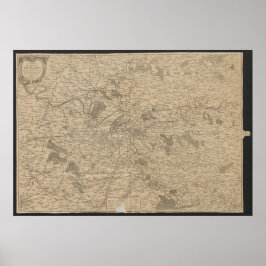 1780 Karte von Paris, Historische Stadtkarte, Anti Poster