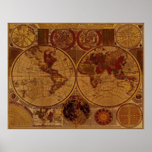 1780 Old World Map Art Poster (Vorne)