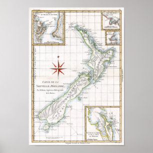 1787 New Zealand Karte Poster