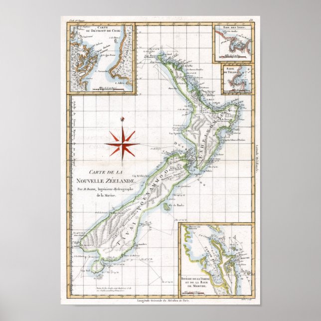 1787 New Zealand Karte Poster (Vorne)