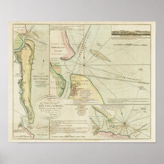 1790 Seekarte Marias und Nassau Flüsse Poster