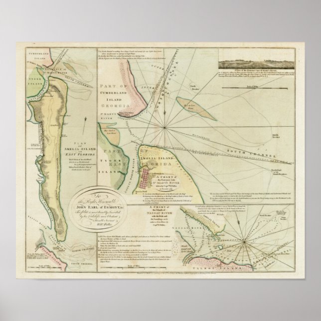 1790 Seekarte Marias und Nassau Flüsse Poster (Vorne)