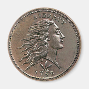 1793 Flower Hair U.S. Penny Magnet