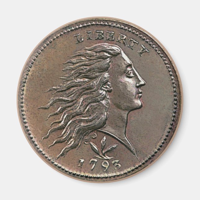 1793 Flower Hair U.S. Penny Magnet (Devant)