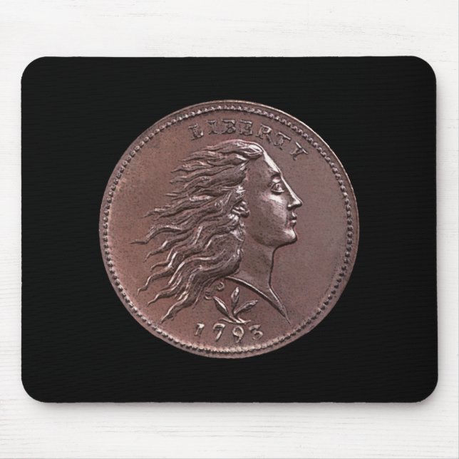 1793 flüssiger Haar-großer Cent Mousepad (Vorne)