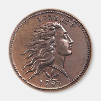 1793 flüssiger Haar US-Penny