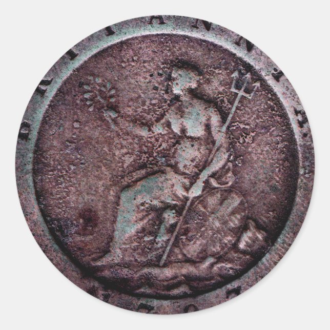 1797 Britischer Penny-Aufkleber für das Rad Runder Aufkleber (Vorderseite)