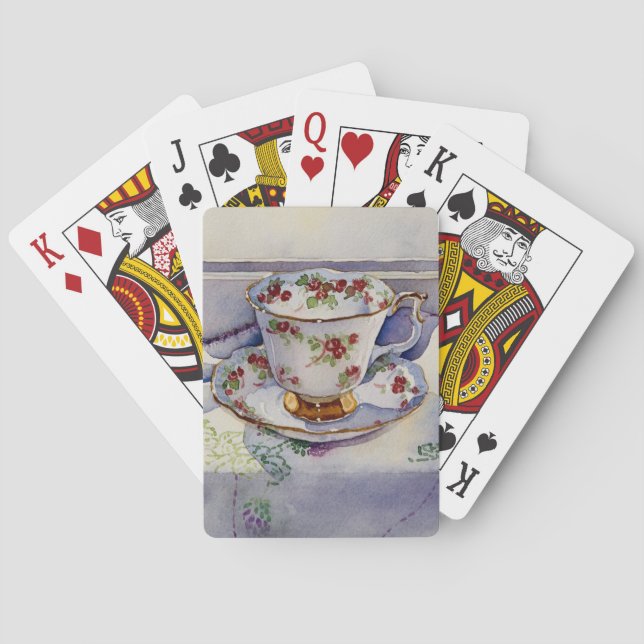 1799 Teacup auf Linen Spielkarten (Rückseite)