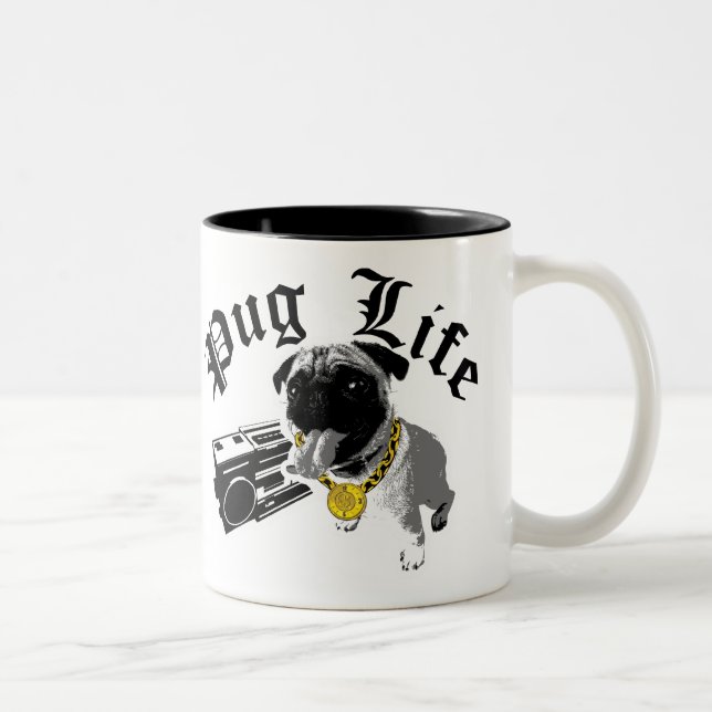 $17,95 Zwei Ton-Kaffee-Tassen-Mops-Leben Zweifarbige Tasse (Rechts)
