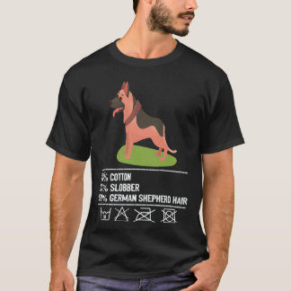 17 Baumwolle Sabber Deutscher Schäferhund Haar Deu T-Shirt