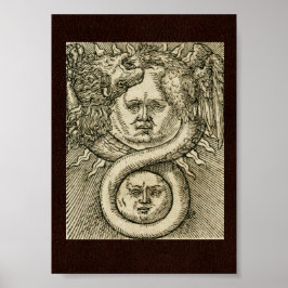 17. C. Alchemy Illustration: Sonne, Mond und Drach Poster