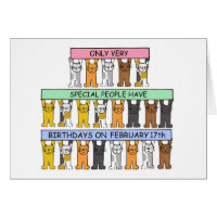 17 février Anniversaire Cute Cartoon Cats