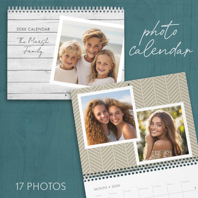 17 Foto-Vorlage mit modernen Mustern Kalender (Photo Calendar - Customize with 17 Photos)