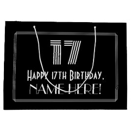 17. Geburtstag — Art Deco Inspiriert Look "17" & N Große Geschenktüte