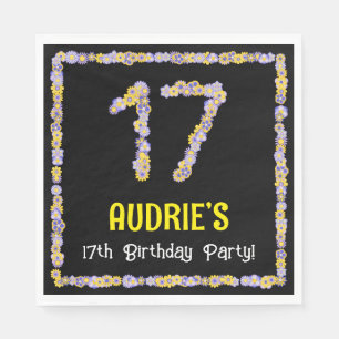 17. Geburtstag: Blumennummer, Individuelle Name, B Serviette