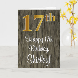 17. Geburtstag: Elegante Imitate Gold Look #, Imit Karte