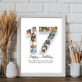 17. Geburtstag Foto Collage Poster