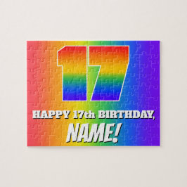 17. Geburtstag — mehrfarbiges Regenbogenmuster "17