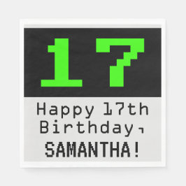 17. Geburtstag - Nerdy / Geeky Style "17" & Name Serviette